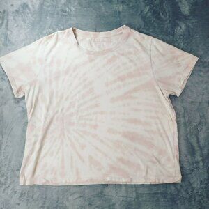 Everlane Tie-Dye Short Sleeve Tee - Pink and White